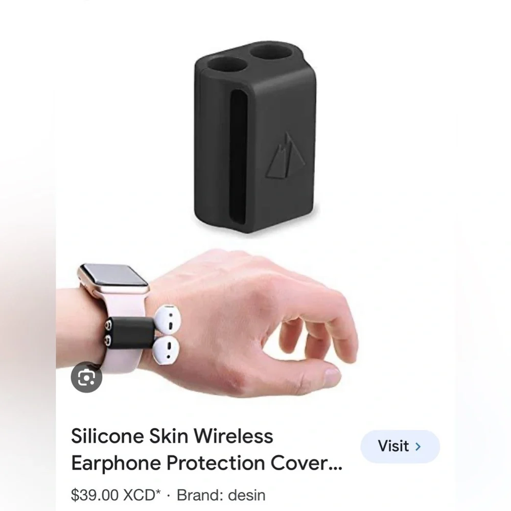 AIRPODS HOLDER SILICONE WRIST STRAP CLIP CASE RUNNING GYM TRAVEL WORKOUT FITNESS